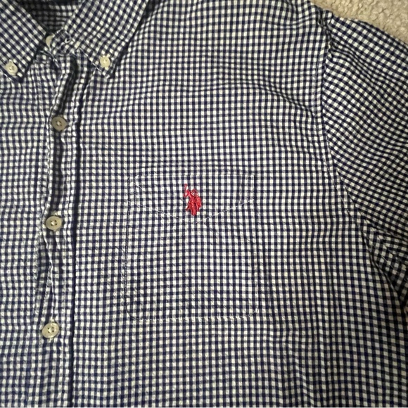 U.S. POLO ASSN. Men's Short Sleeve Button down Shirt XL Sharp Blue Red Logo - Picture 3 of 7